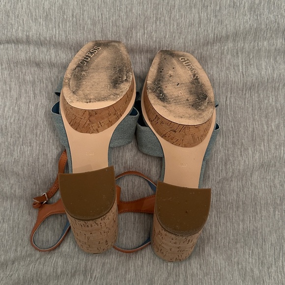 Guess - Denim, Brown and cork platform heels - Picture 5 of 6
